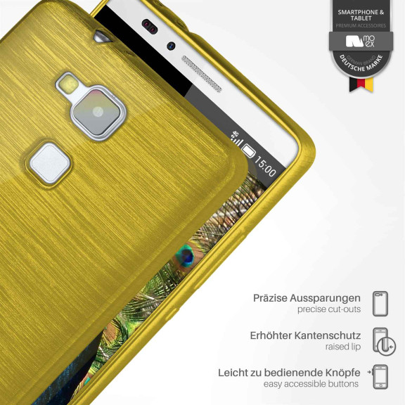 moex Brushed Case für Huawei Ascend Mate 7 – Silikon Handyhülle, Backcover in Aluminium Optik – Weiteres Produktbild 3