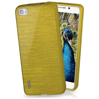 moex moex Brushed Case für Huawei Honor 6 – Silikon Handyhülle, Backcover in Aluminium Optik – Palm-Green