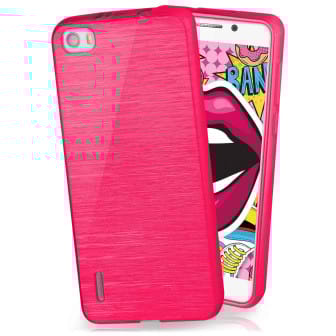 moex Brushed Case für Huawei Honor 6 – Silikon Handyhülle, Backcover in Aluminium Optik – Magenta-Pink moex Brushed Case für Huawei Honor 6 – Silikon Handyhülle, Backcover in Aluminium Optik – Magenta-Pink