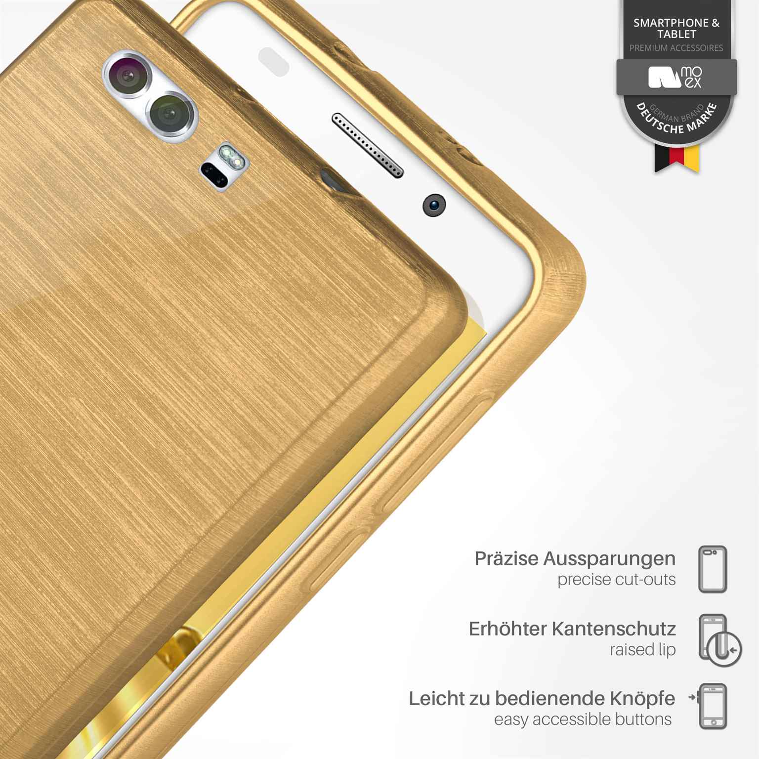 moex Brushed Case für Huawei P10 – Silikon Handyhülle, Backcover in Aluminium Optik – Weiteres Produktbild 2