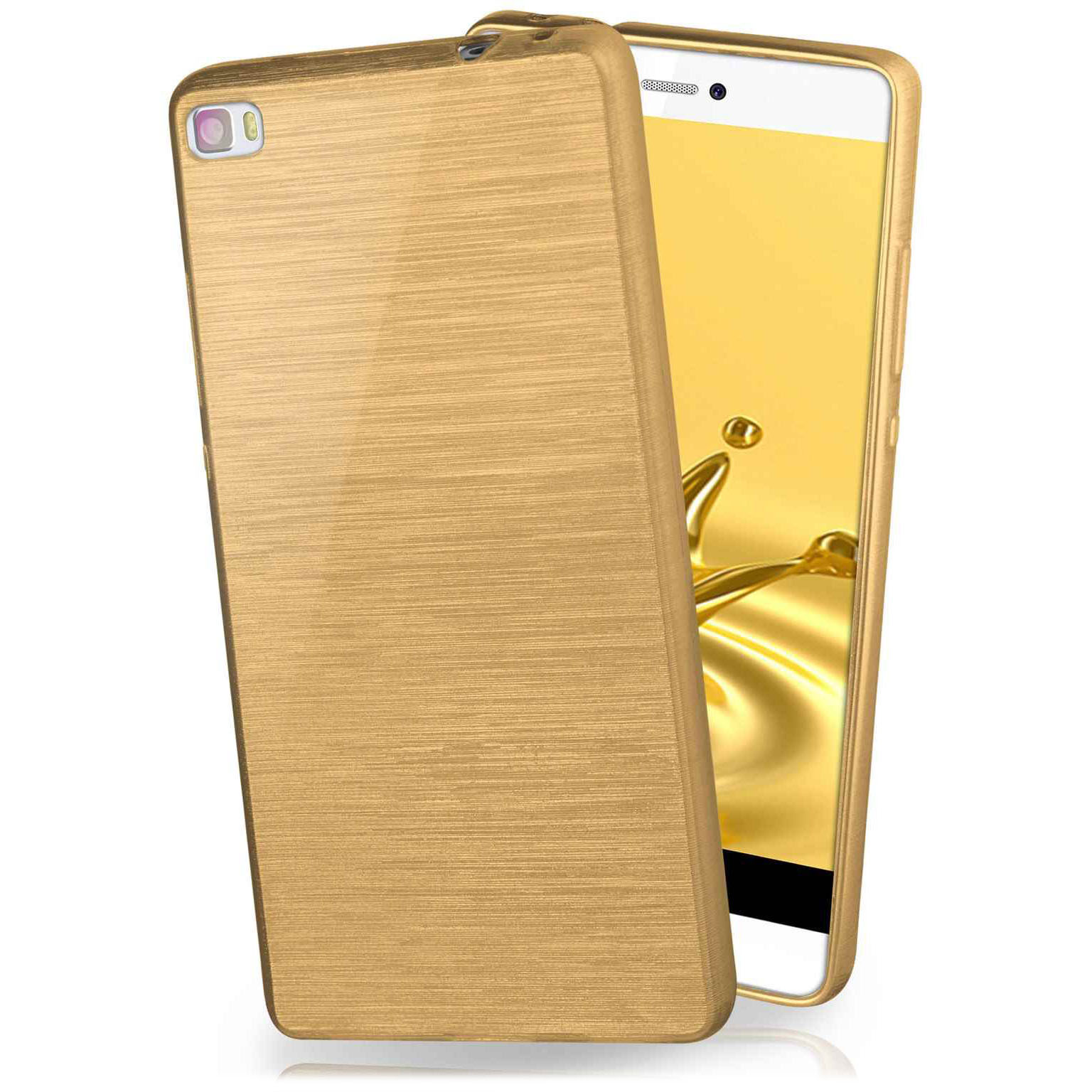 moex Brushed Case für HTC One M8s – Silikon Handyhülle, Backcover in Aluminium Optik – Weiteres Produktbild 1