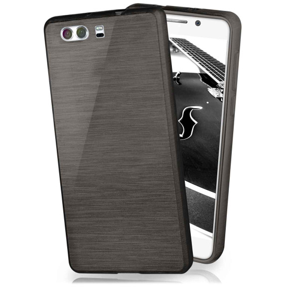 moex Brushed Case für Huawei P9 – Silikon Handyhülle, Backcover in Aluminium Optik – Weiteres Produktbild 1