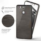 moex Brushed Case für Huawei P9 – Silikon Handyhülle, Backcover in Aluminium Optik – Weiteres Produktbild 2