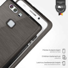 moex Brushed Case für Huawei P9 – Silikon Handyhülle, Backcover in Aluminium Optik – Weiteres Produktbild 3