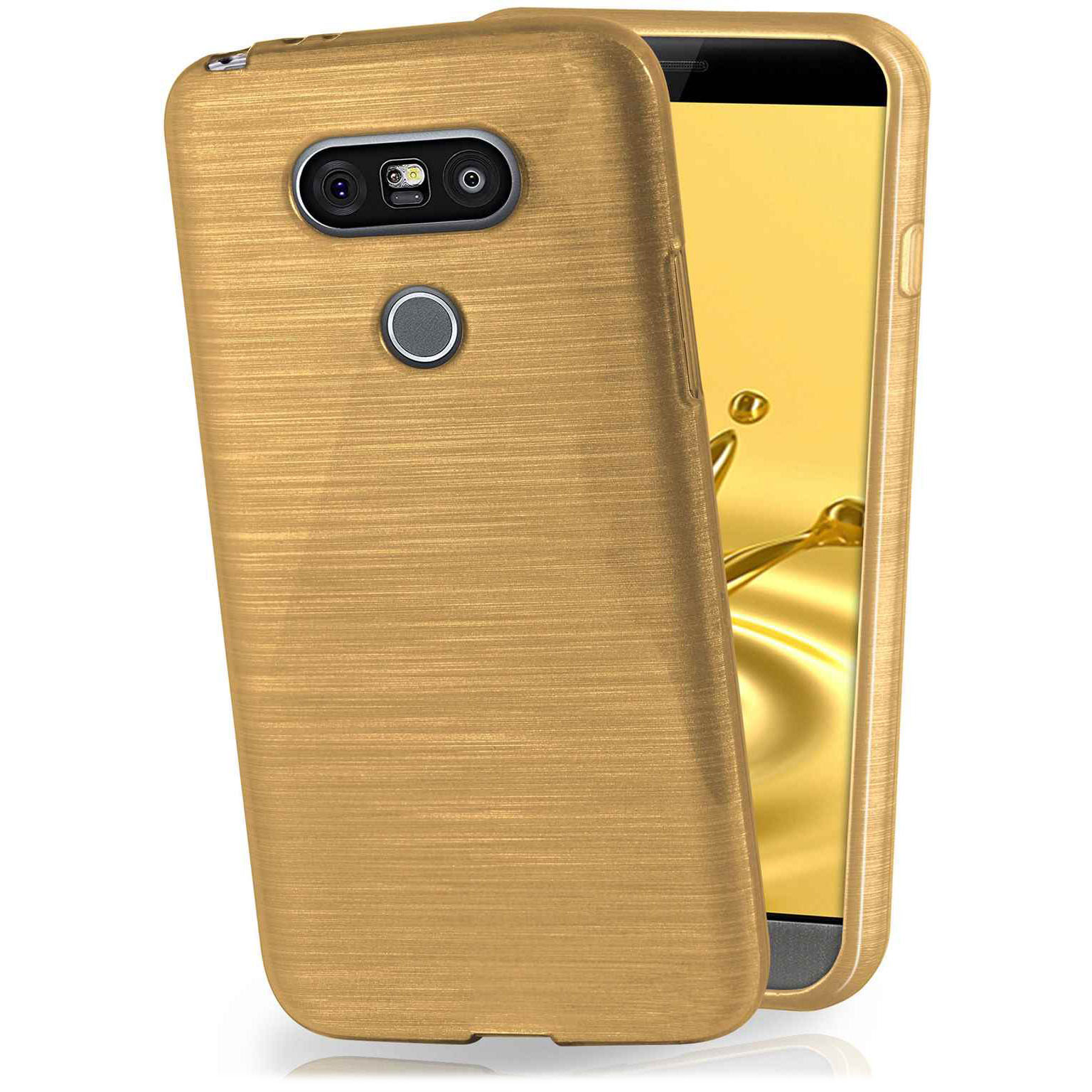 moex Brushed Case für LG G5 – Silikon Handyhülle, Backcover in Aluminium Optik – undefined
