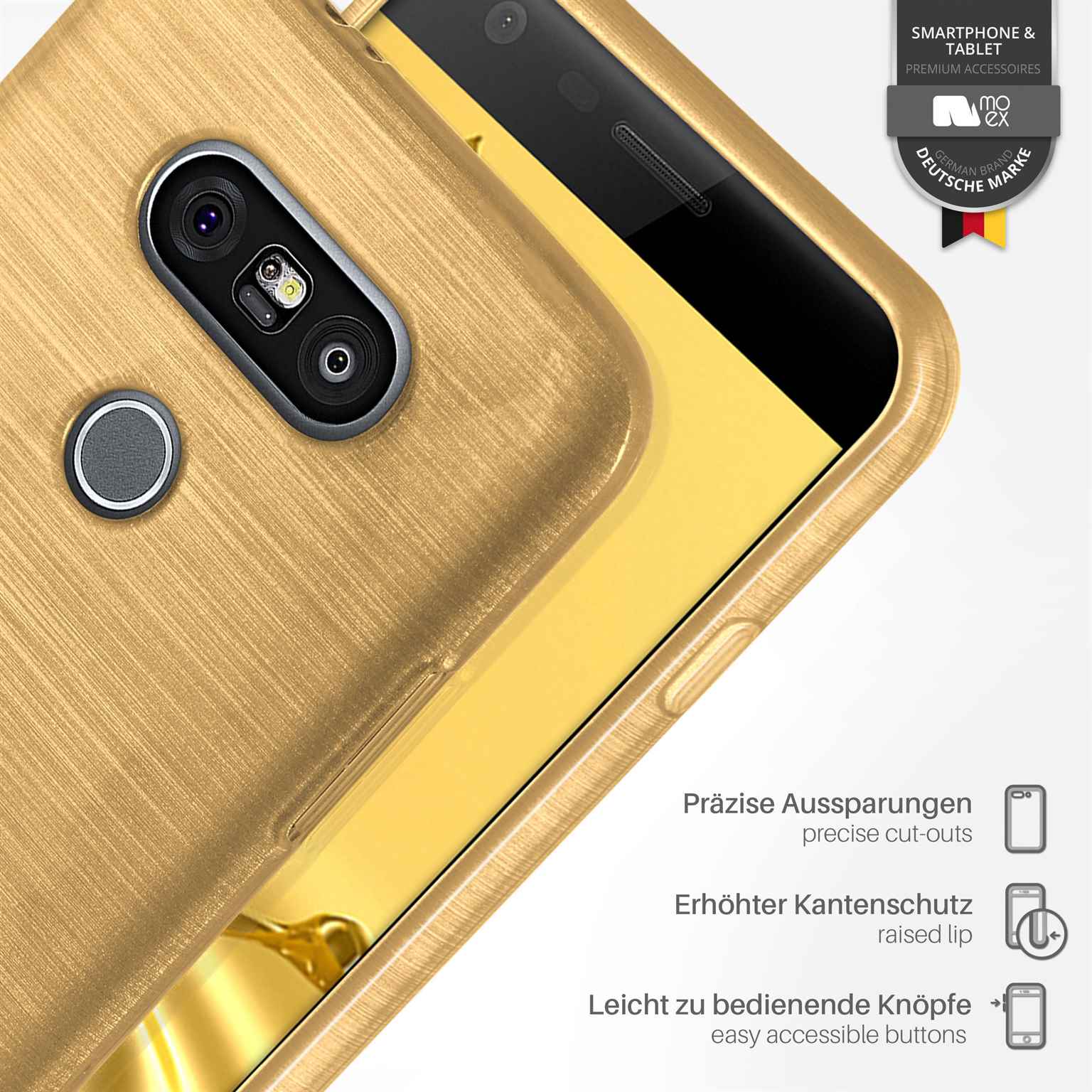 moex Brushed Case für LG G5 – Silikon Handyhülle, Backcover in Aluminium Optik – Weiteres Produktbild 3