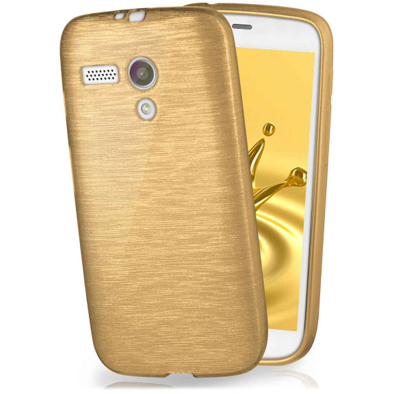 moex Brushed Case für Motorola Moto G – Silikon Handyhülle, Backcover in Aluminium Optik – Weiteres Produktbild 1