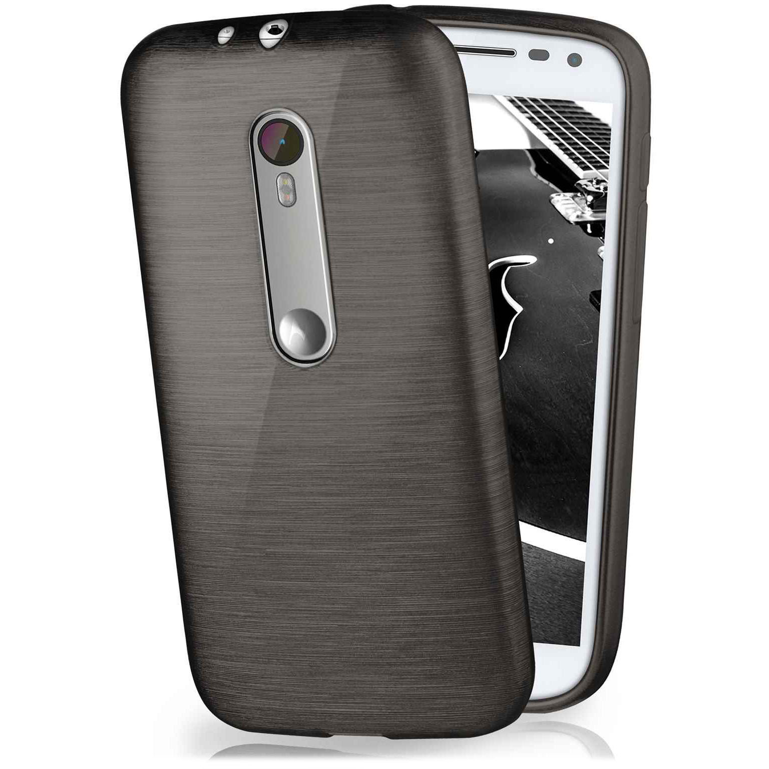moex Brushed Case für Motorola Moto G3 – Silikon Handyhülle, Backcover in Aluminium Optik – undefined