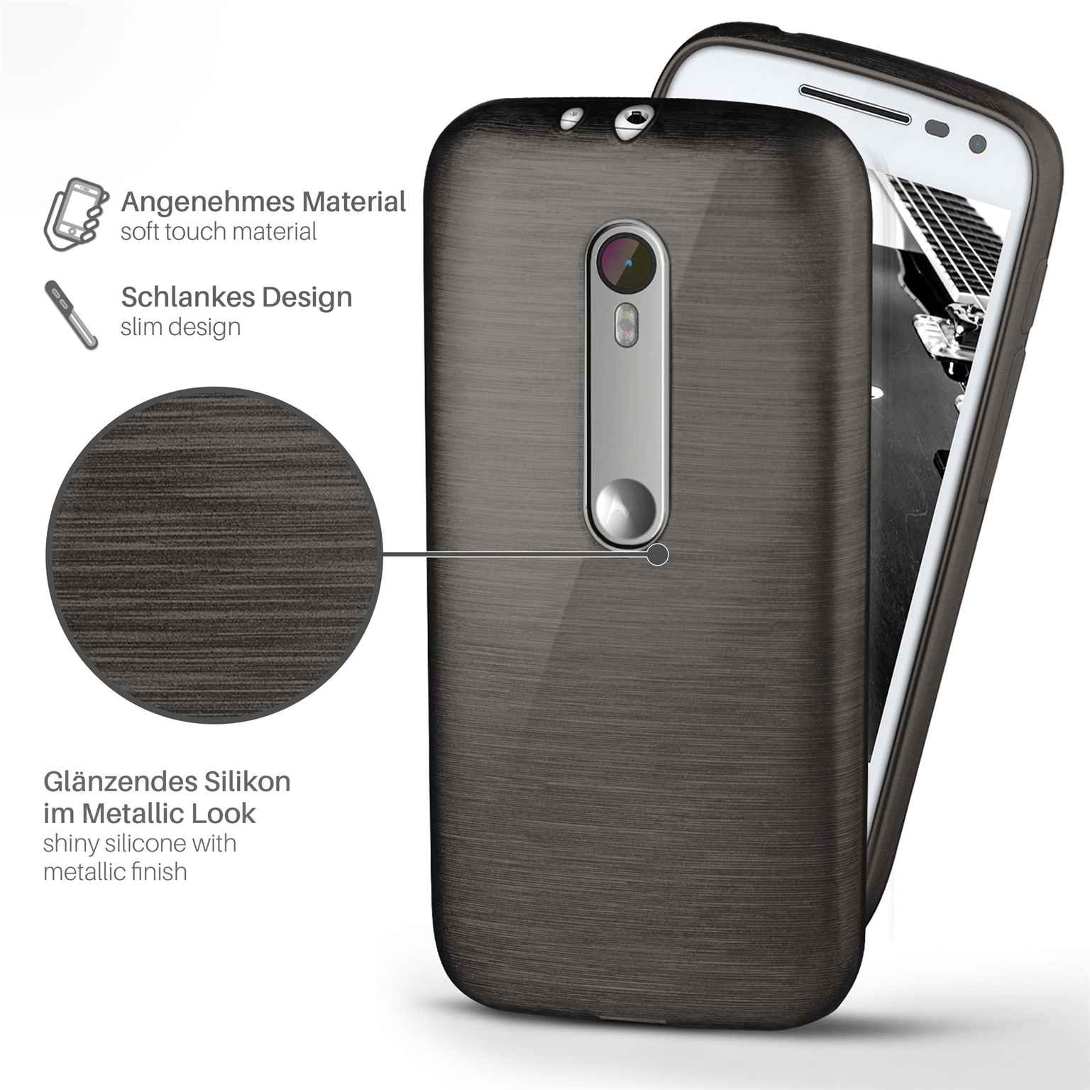 moex Brushed Case für Motorola Moto G3 – Silikon Handyhülle, Backcover in Aluminium Optik – Weiteres Produktbild 2 moex Brushed Case für Motorola Moto G3 – Silikon Handyhülle, Backcover in Aluminium Optik – Weiteres Produktbild 2
