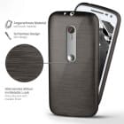 moex Brushed Case für Motorola Moto G3 – Silikon Handyhülle, Backcover in Aluminium Optik – Weiteres Produktbild 2