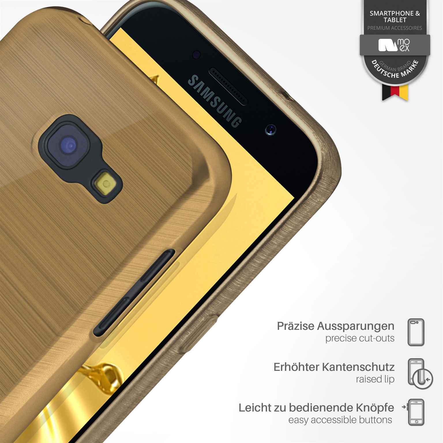 moex Brushed Case für Samsung Galaxy A3 (2017) – Silikon Handyhülle, Backcover in Aluminium Optik – Weiteres Produktbild 3 moex Brushed Case für Samsung Galaxy A3 (2017) – Silikon Handyhülle, Backcover in Aluminium Optik – Weiteres Produktbild 3