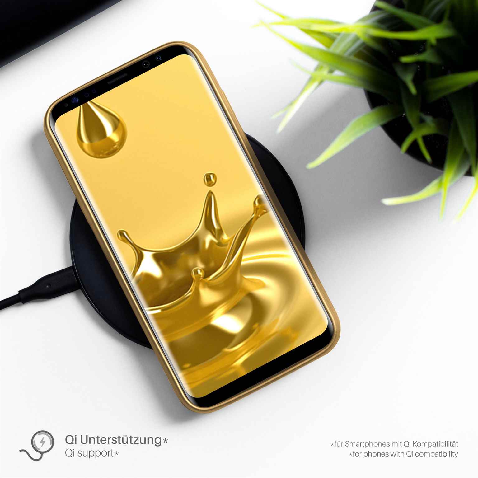 moex Brushed Case für Samsung Galaxy A3 (2017) – Silikon Handyhülle, Backcover in Aluminium Optik – Weiteres Produktbild 4