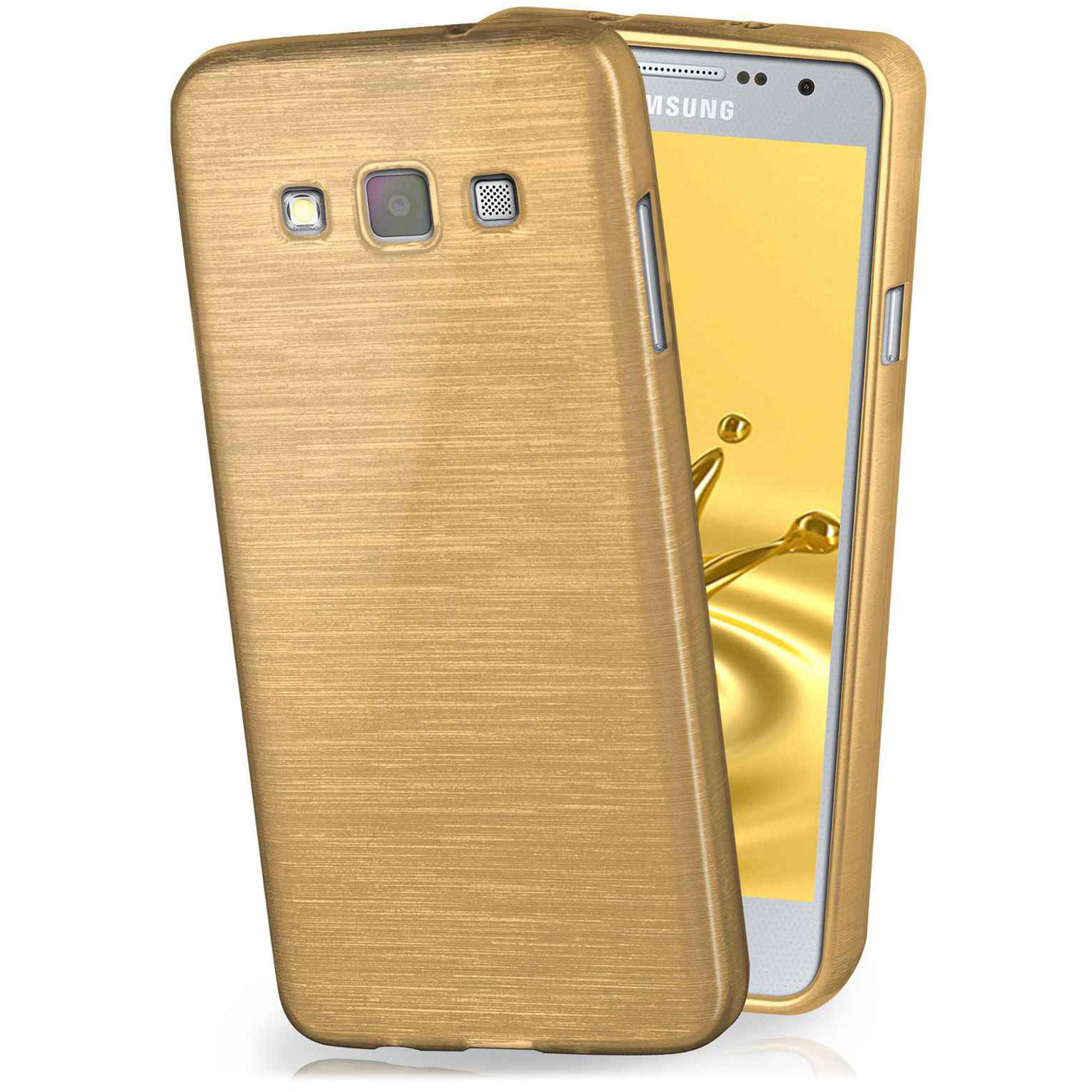 moex Brushed Case für Samsung Galaxy A5 (2015) – Silikon Handyhülle, Backcover in Aluminium Optik – undefined