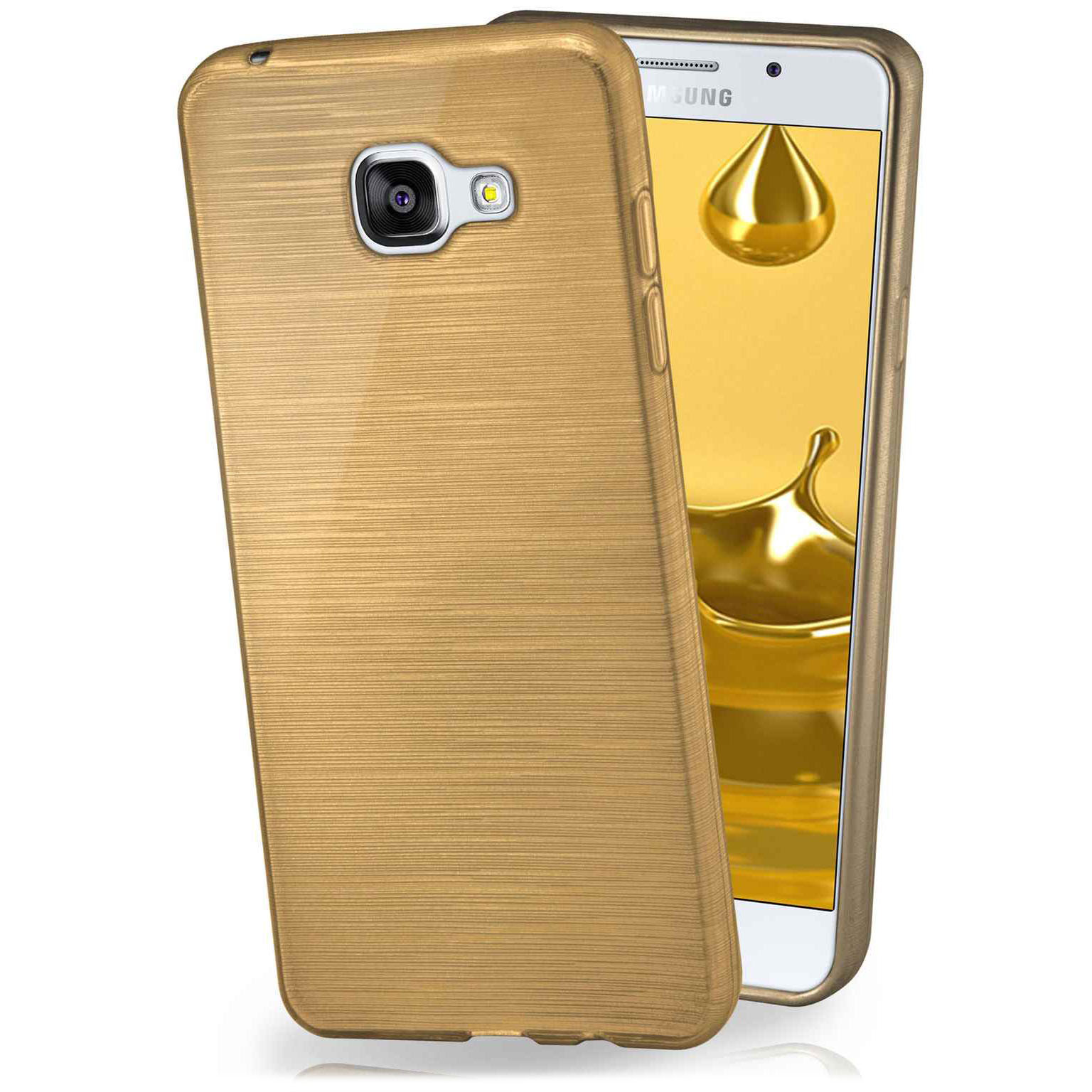 moex Brushed Case für Samsung Galaxy A5 (2016) – Silikon Handyhülle, Backcover in Aluminium Optik Hauptbild