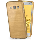 moex Brushed Case für Samsung Galaxy A7 (2015) – Silikon Handyhülle, Backcover in Aluminium Optik – Weiteres Produktbild 1