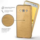 moex Brushed Case für Samsung Galaxy A7 (2015) – Silikon Handyhülle, Backcover in Aluminium Optik – Weiteres Produktbild 2