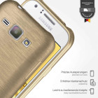 moex Brushed Case für Samsung Galaxy J1 (2015) – Silikon Handyhülle, Backcover in Aluminium Optik – Weiteres Produktbild 3