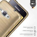 moex Brushed Case für Samsung Galaxy J1 (2016) – Silikon Handyhülle, Backcover in Aluminium Optik – Weiteres Produktbild 3