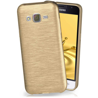 moex Brushed Case für Samsung Galaxy J3 (2016) – Silikon Handyhülle, Backcover in Aluminium Optik – Ivory-Gold moex Brushed Case für Samsung Galaxy J3 (2016) – Silikon Handyhülle, Backcover in Aluminium Optik – Ivory-Gold