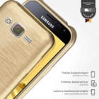 moex Brushed Case für Samsung Galaxy J3 (2016) – Silikon Handyhülle, Backcover in Aluminium Optik – Produktbild 3
