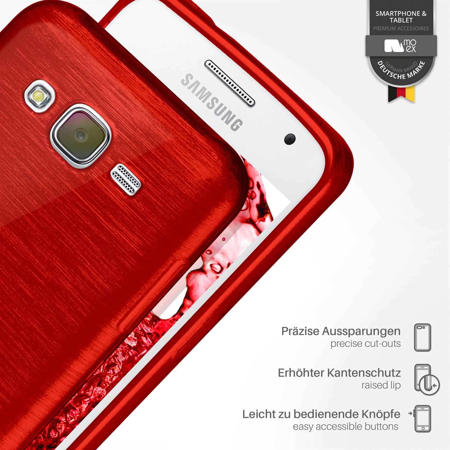 moex Brushed Case für Samsung Galaxy J5 (2015) – Silikon Handyhülle, Backcover in Aluminium Optik – Weiteres Produktbild 3 moex Brushed Case für Samsung Galaxy J5 (2015) – Silikon Handyhülle, Backcover in Aluminium Optik – Weiteres Produktbild 3
