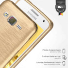 moex Brushed Case für Samsung Galaxy J5 (2015) – Silikon Handyhülle, Backcover in Aluminium Optik – Weiteres Produktbild 3