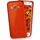 moex Brushed Case für Samsung Galaxy J5 (2015) – Silikon Handyhülle, Backcover in Aluminium Optik – Weiteres Produktbild 1