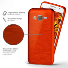 moex Brushed Case für Samsung Galaxy J5 (2015) – Silikon Handyhülle, Backcover in Aluminium Optik – Weiteres Produktbild 2