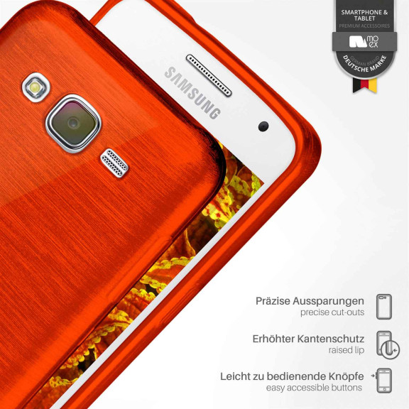 moex Brushed Case für Samsung Galaxy J5 (2015) – Silikon Handyhülle, Backcover in Aluminium Optik – Weiteres Produktbild 3