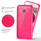 moex Brushed Case für Samsung Galaxy J5 (2015) – Silikon Handyhülle, Backcover in Aluminium Optik – Weiteres Produktbild 2