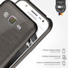 moex Brushed Case für Samsung Galaxy J5 (2015) – Silikon Handyhülle, Backcover in Aluminium Optik – Produktbild 3