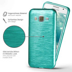 moex Brushed Case für Samsung Galaxy J5 (2015) – Silikon Handyhülle, Backcover in Aluminium Optik – Weiteres Produktbild 2