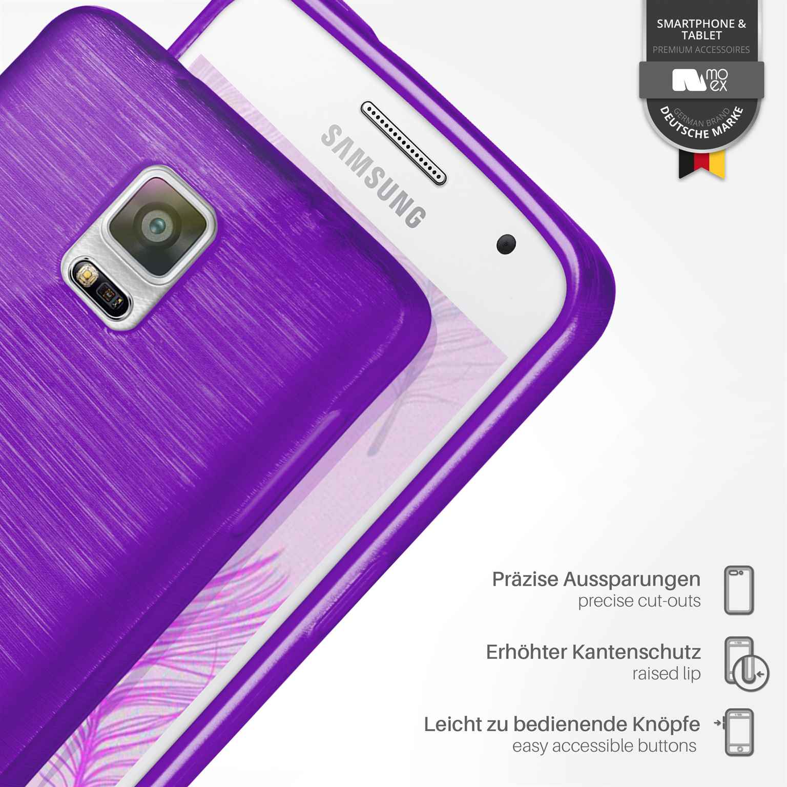 moex Brushed Case für Samsung Galaxy Note 4 – Silikon Handyhülle, Backcover in Aluminium Optik – Weiteres Produktbild 2