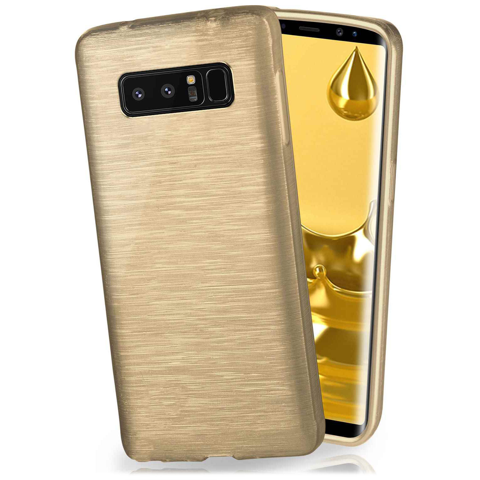 moex Brushed Case für Samsung Galaxy Note 8 – Silikon Handyhülle, Backcover in Aluminium Optik – undefined