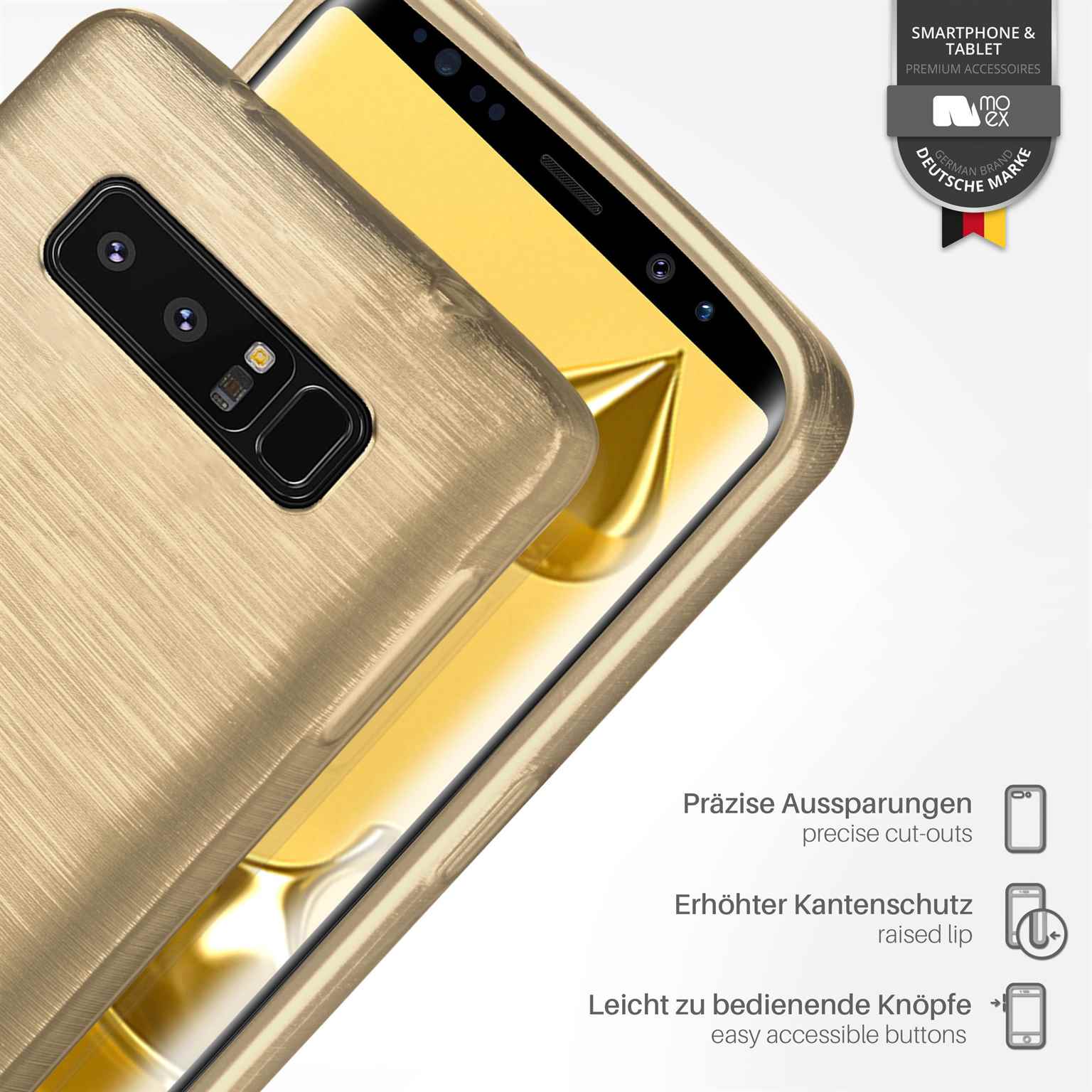 moex Brushed Case für Samsung Galaxy Note 8 – Silikon Handyhülle, Backcover in Aluminium Optik – Weiteres Produktbild 2