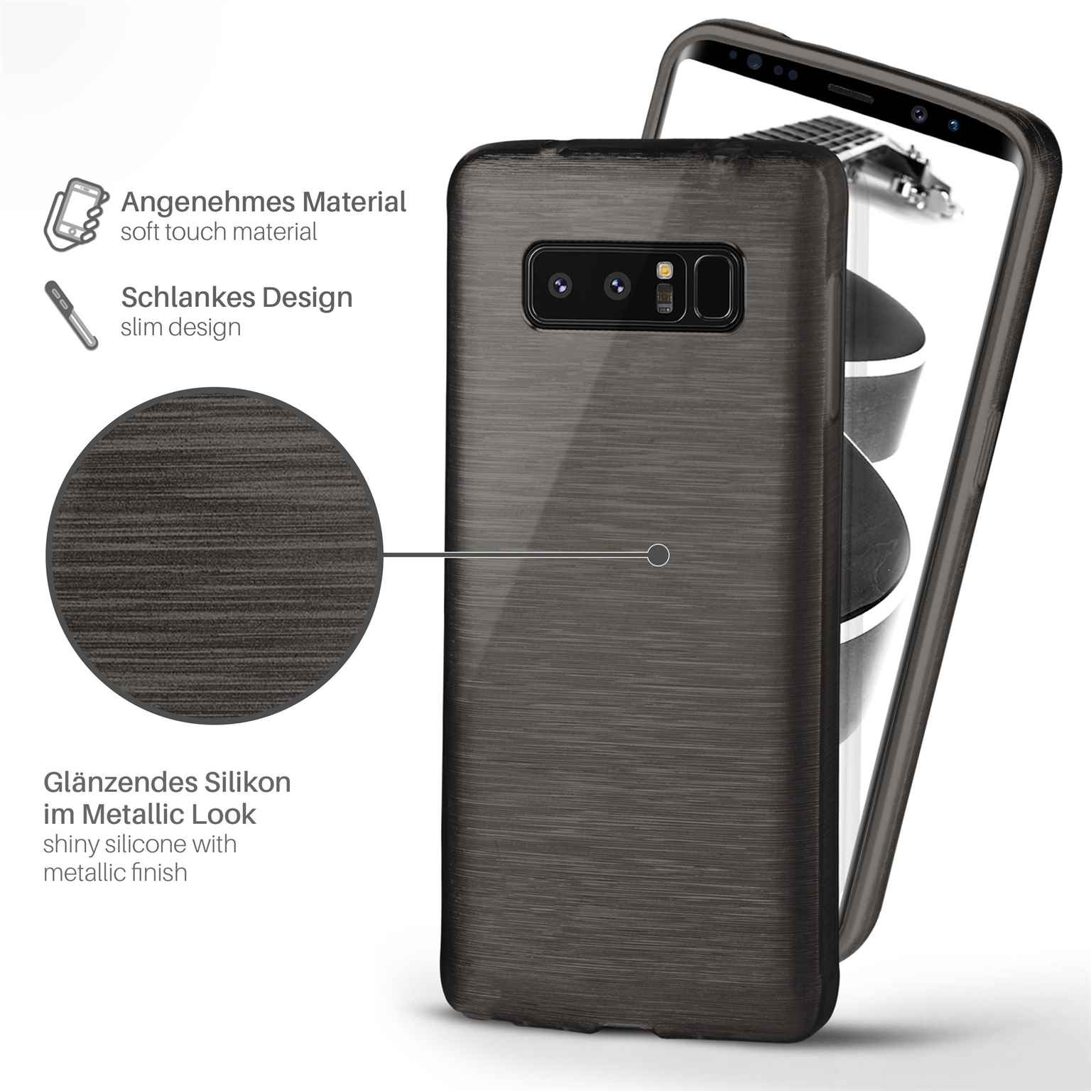 moex Brushed Case für Samsung Galaxy Note 8 – Silikon Handyhülle, Backcover in Aluminium Optik – Weiteres Produktbild 2 moex Brushed Case für Samsung Galaxy Note 8 – Silikon Handyhülle, Backcover in Aluminium Optik – Weiteres Produktbild 2
