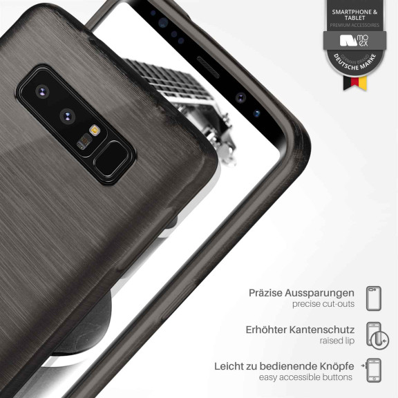 moex Brushed Case für Samsung Galaxy Note 8 – Silikon Handyhülle, Backcover in Aluminium Optik – Weiteres Produktbild 3