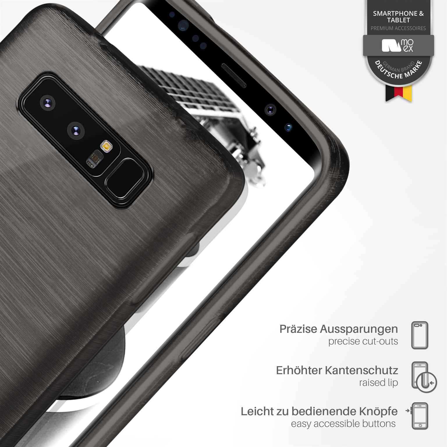moex Brushed Case für Samsung Galaxy Note 8 – Silikon Handyhülle, Backcover in Aluminium Optik – Weiteres Produktbild 2