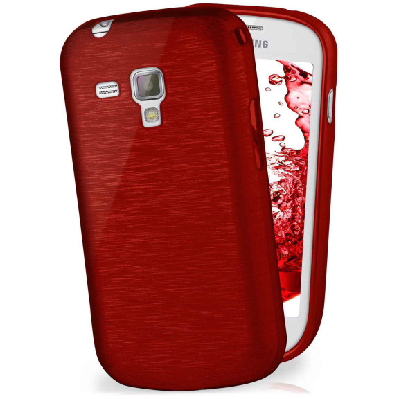 moex Brushed Case für Samsung Galaxy S Duos 2 – Silikon Handyhülle, Backcover in Aluminium Optik – Weiteres Produktbild 1