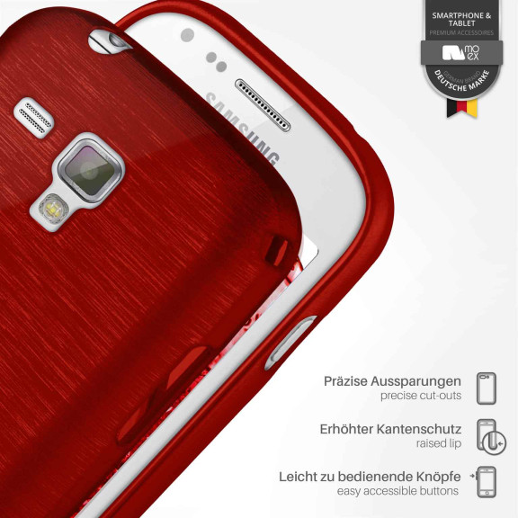 moex Brushed Case für Samsung Galaxy S Duos 2 – Silikon Handyhülle, Backcover in Aluminium Optik – Weiteres Produktbild 3