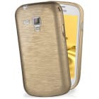 moex Brushed Case für Samsung Galaxy S Duos 2 – Silikon Handyhülle, Backcover in Aluminium Optik – Produktbild 1