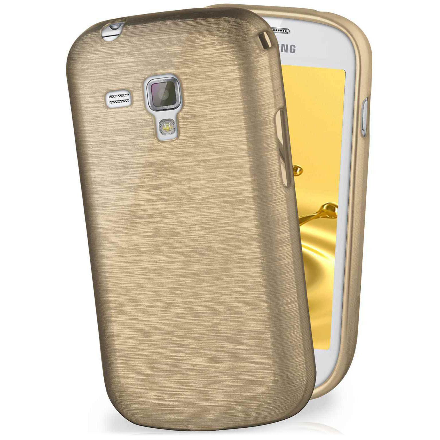moex Brushed Case für Samsung Galaxy S Duos 2 – Silikon Handyhülle, Backcover in Aluminium Optik Hauptbild