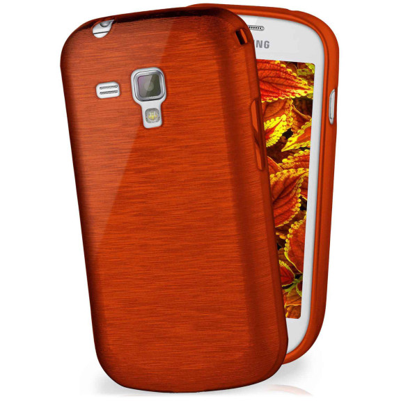 moex Brushed Case für Samsung Galaxy S Duos 2 – Silikon Handyhülle, Backcover in Aluminium Optik – Weiteres Produktbild 1