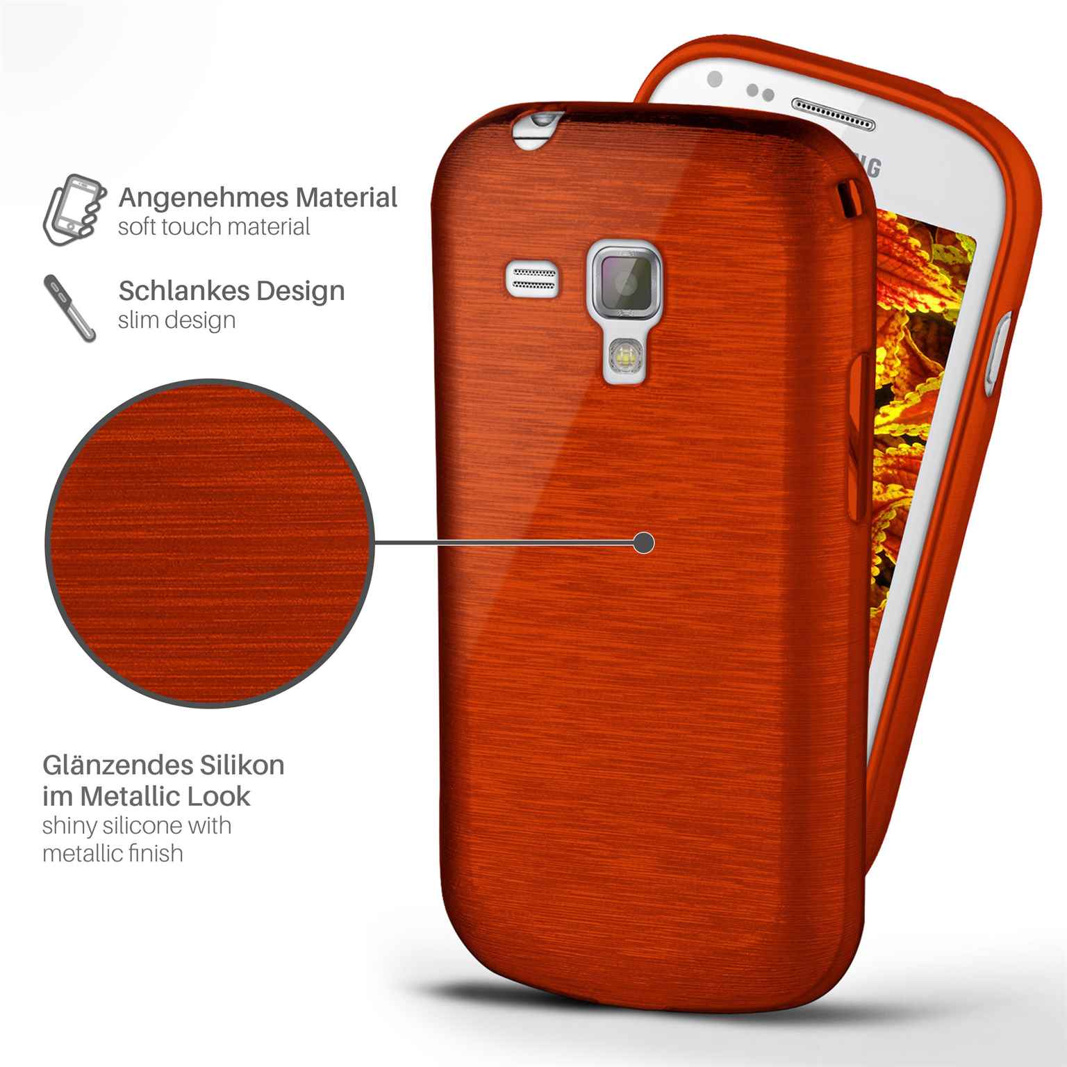 moex Brushed Case für Samsung Galaxy S Duos 2 – Silikon Handyhülle, Backcover in Aluminium Optik – Weiteres Produktbild 2 moex Brushed Case für Samsung Galaxy S Duos 2 – Silikon Handyhülle, Backcover in Aluminium Optik – Weiteres Produktbild 2