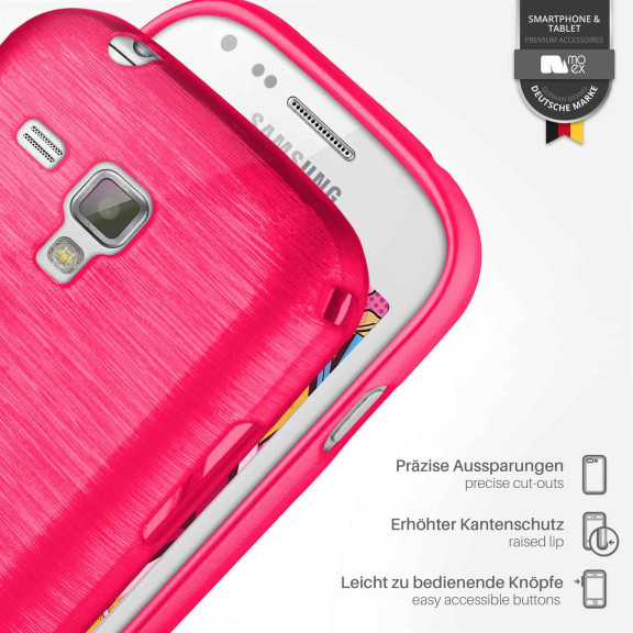 moex Brushed Case für Samsung Galaxy S Duos 2 – Silikon Handyhülle, Backcover in Aluminium Optik – Weiteres Produktbild 3