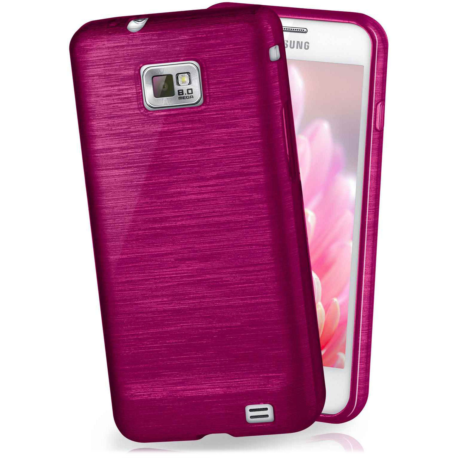 moex Brushed Case für Samsung Galaxy S2 – Silikon Handyhülle, Backcover in Aluminium Optik – undefined