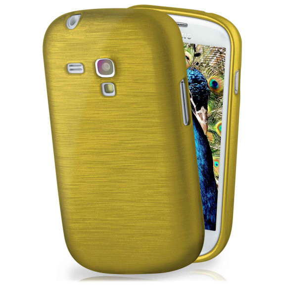 moex Brushed Case für Samsung Galaxy S3 Mini – Silikon Handyhülle, Backcover in Aluminium Optik – Weiteres Produktbild 1