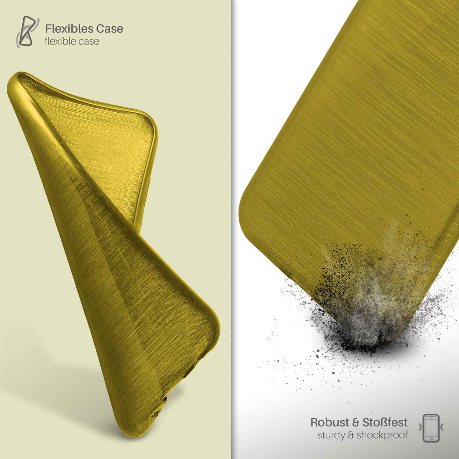 moex Brushed Case für Samsung Galaxy S3 Mini – Silikon Handyhülle, Backcover in Aluminium Optik – Weiteres Produktbild 3