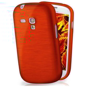 moex Brushed Case für Samsung Galaxy S3 Mini – Silikon Handyhülle, Backcover in Aluminium Optik – Indian-Red moex Brushed Case für Samsung Galaxy S3 Mini – Silikon Handyhülle, Backcover in Aluminium Optik – Indian-Red