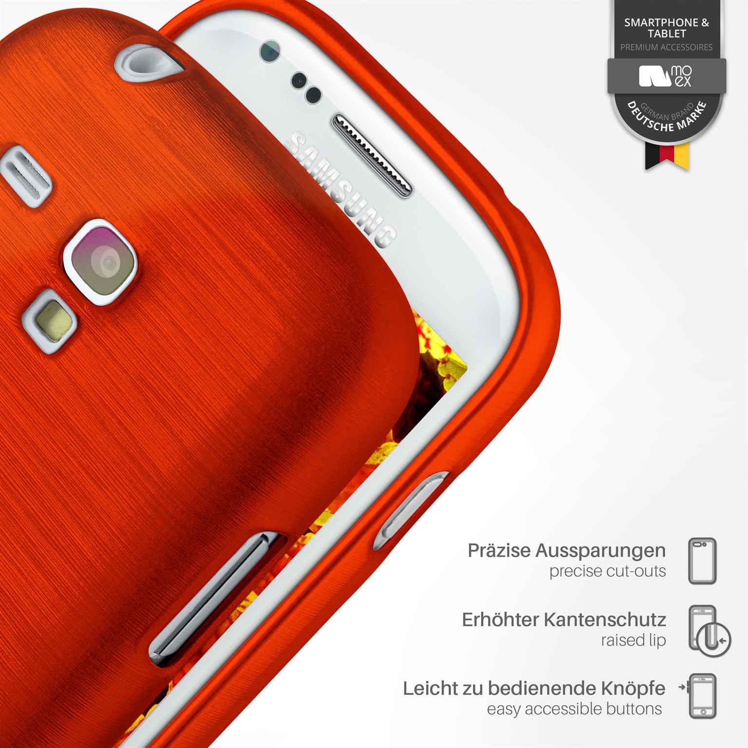 moex Brushed Case für Samsung Galaxy S3 Mini – Silikon Handyhülle, Backcover in Aluminium Optik – Weiteres Produktbild 2